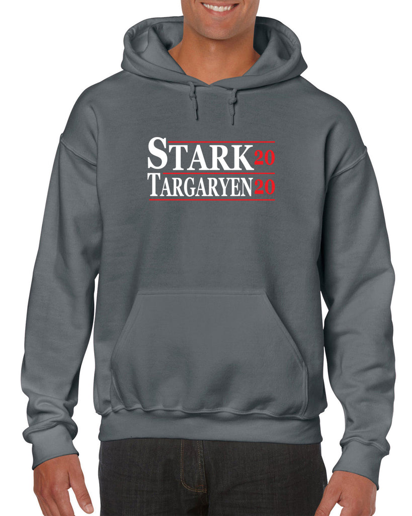 Stark Targaryen 2020 Hoodie Hooded Sweatshirt game of thrones dragons dire wolf tv show kings landing winterfell president campaign