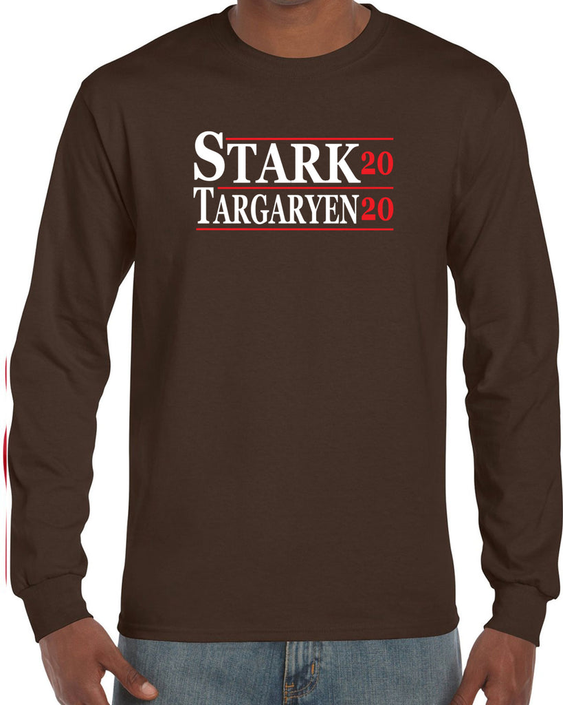 Stark Targaryen 2020 Long Sleeve Shirt game of thrones dragons dire wolf tv show kings landing winterfell president campaign