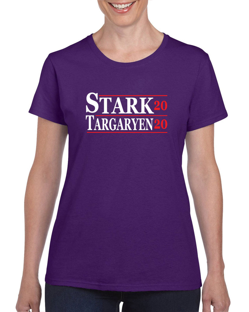Stark Targaryen 2020 Womens T-shirt game of thrones dragons dire wolf tv show kings landing winterfell president campaign