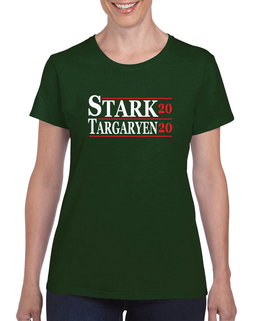 Stark Targaryen 2020 Womens T-shirt game of thrones dragons dire wolf tv show kings landing winterfell president campaign