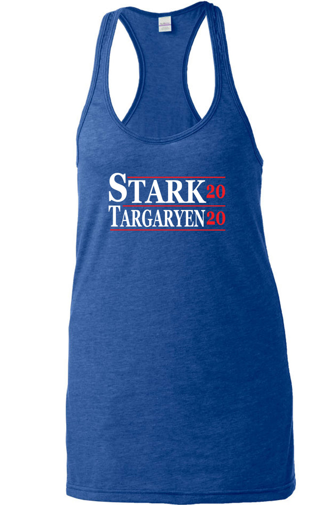 Stark Targaryen 2020 Racer Back Tank Top racerback game of thrones dragons dire wolf tv show kings landing winterfell president campaign