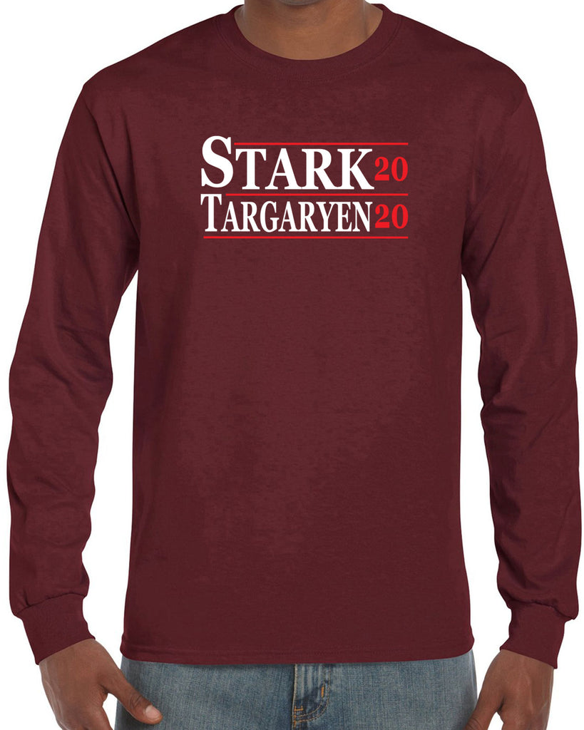 Stark Targaryen 2020 Long Sleeve Shirt game of thrones dragons dire wolf tv show kings landing winterfell president campaign