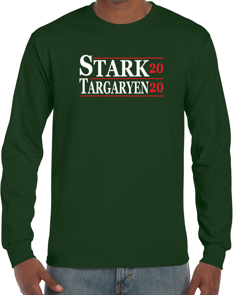 Stark Targaryen 2020 Long Sleeve Shirt game of thrones dragons dire wolf tv show kings landing winterfell president campaign
