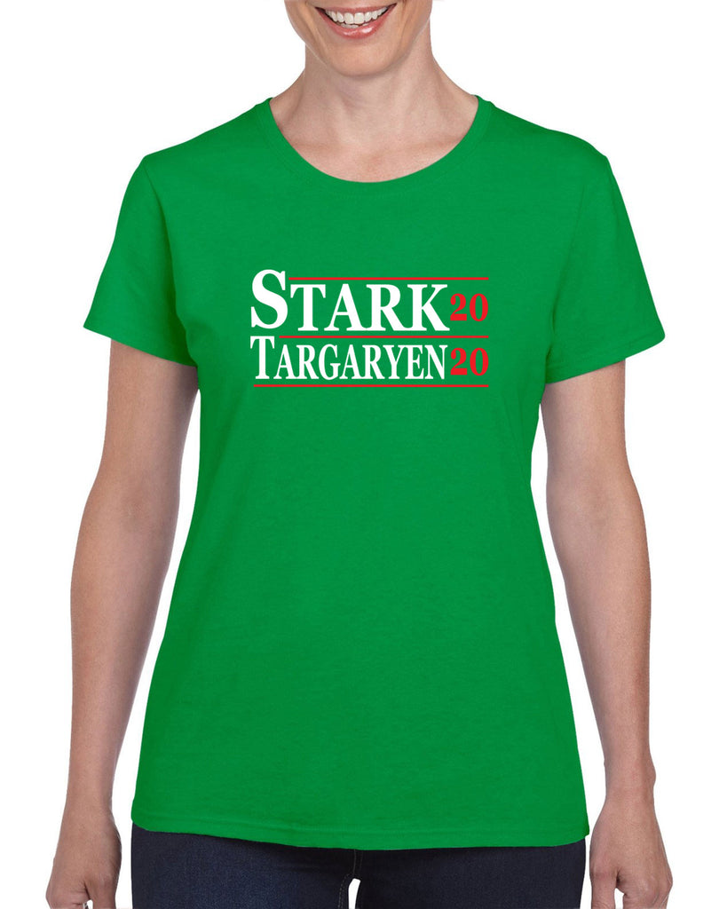 Stark Targaryen 2020 Womens T-shirt game of thrones dragons dire wolf tv show kings landing winterfell president campaign