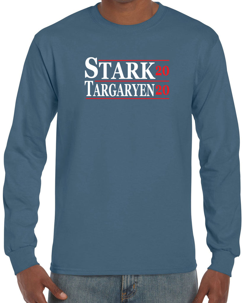 Stark Targaryen 2020 Long Sleeve Shirt game of thrones dragons dire wolf tv show kings landing winterfell president campaign
