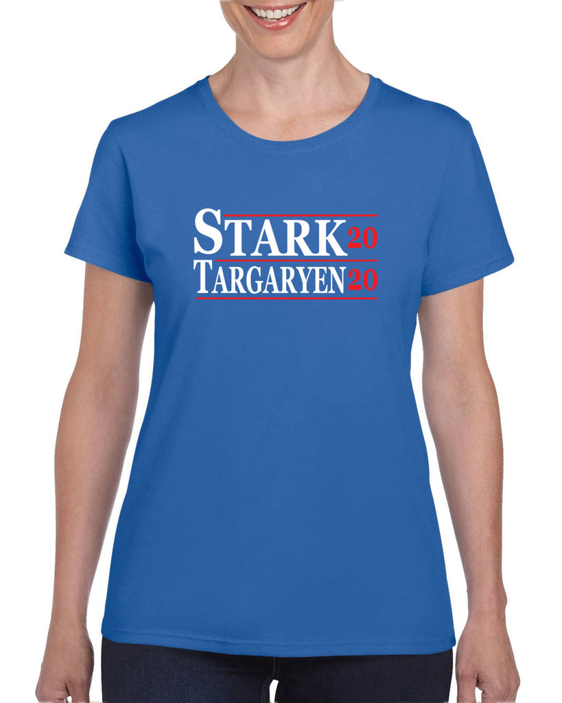 Stark Targaryen 2020 Womens T-shirt game of thrones dragons dire wolf tv show kings landing winterfell president campaign