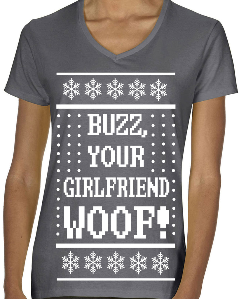 Hot Press Apparel Ugly Christmas Sweater Home 90s Movie Buzz Alone Kevin Holiday Party Gift Present Women's Shirt Costume