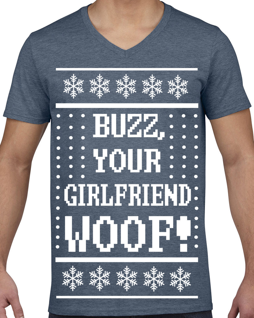 Men's Short Sleeve V-Neck T-Shirt - Buzz, Your Girlfriend
