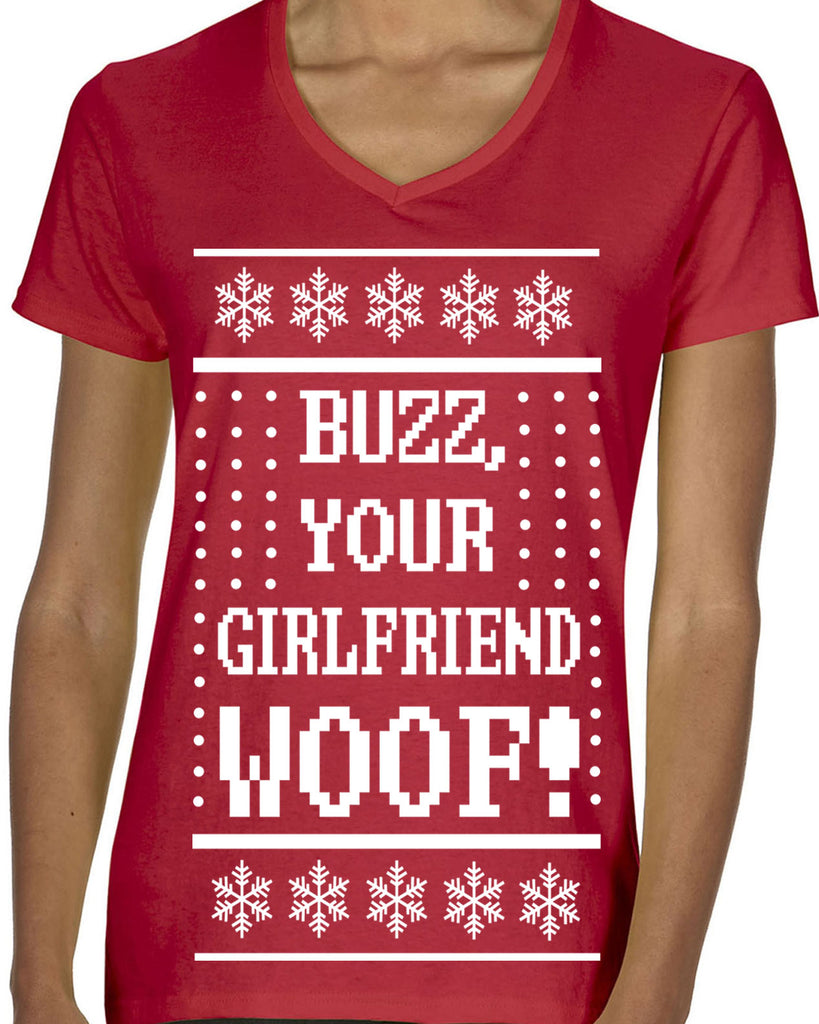 Hot Press Apparel Ugly Christmas Sweater Home 90s Movie Buzz Alone Kevin Holiday Party Gift Present Women's Shirt Costume