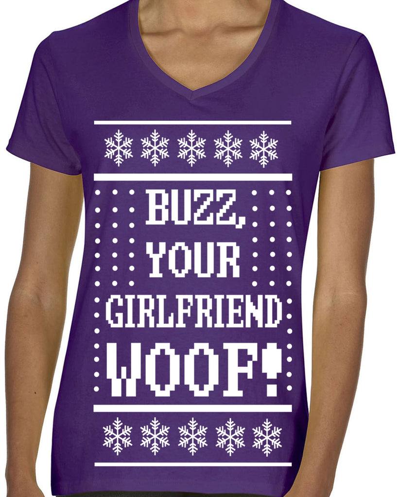 Hot Press Apparel Ugly Christmas Sweater Home 90s Movie Buzz Alone Kevin Holiday Party Gift Present Women's Shirt Costume