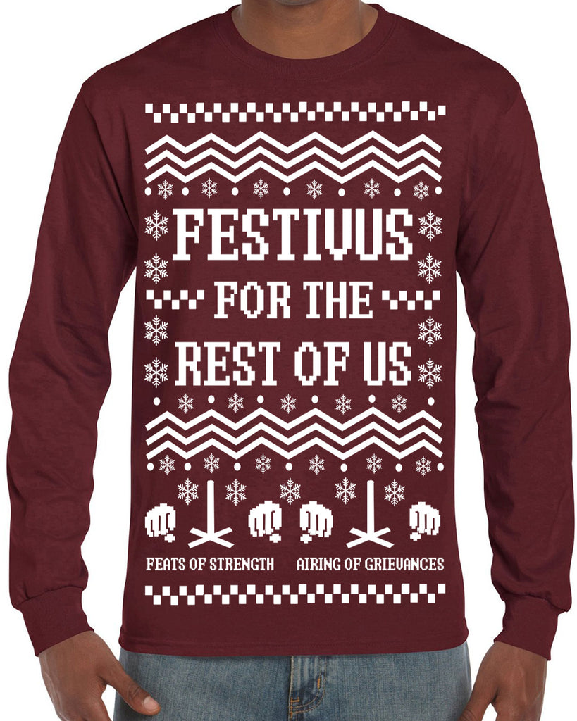 Hot Press Apparel Festivus for the Rest of Us Ugly Christmas Sweater Gift Present Holiday Party