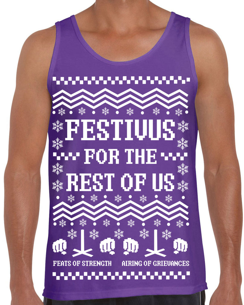 Hot Press Apparel Festivus For the Rest of Us Tank Top Ugly Christmas Sweater Seinfeld TV Show Holiday Party