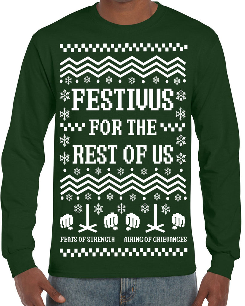 Hot Press Apparel Festivus for the Rest of Us Ugly Christmas Sweater Gift Present Holiday Party