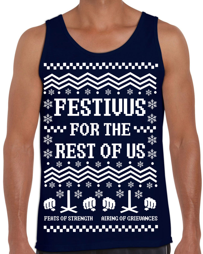 Hot Press Apparel Festivus For the Rest of Us Tank Top Ugly Christmas Sweater Seinfeld TV Show Holiday Party