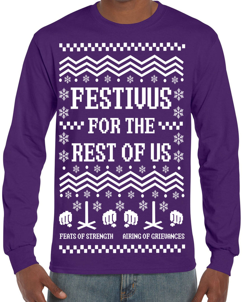 Hot Press Apparel Festivus for the Rest of Us Ugly Christmas Sweater Gift Present Holiday Party