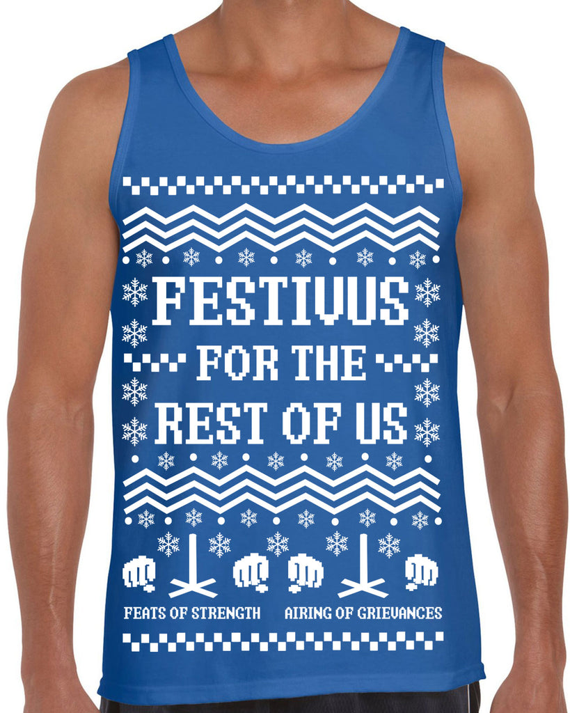 Hot Press Apparel Festivus For the Rest of Us Tank Top Ugly Christmas Sweater Seinfeld TV Show Holiday Party