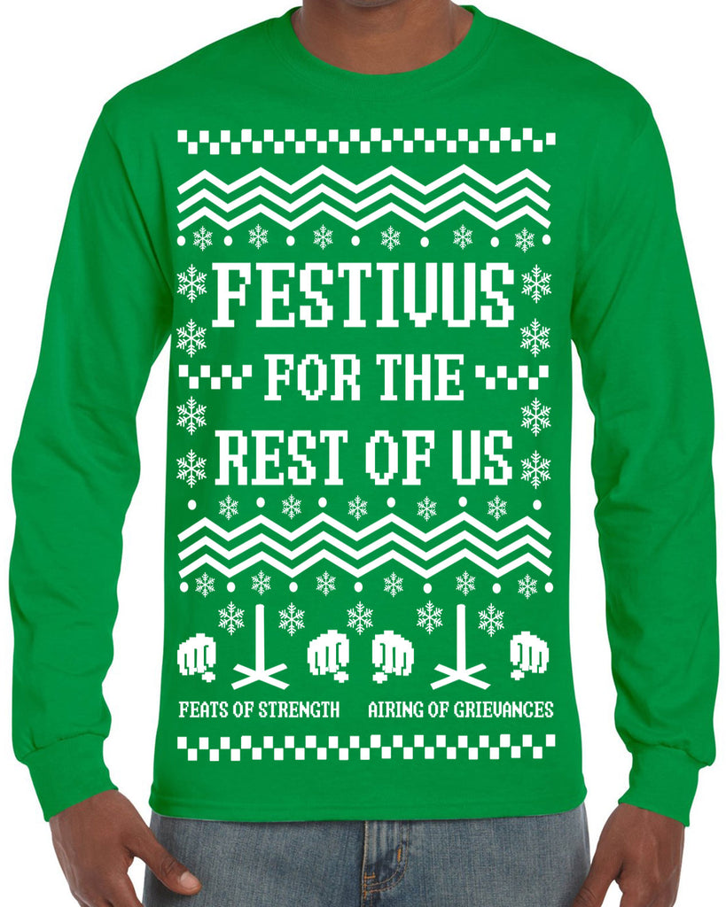 Hot Press Apparel Festivus for the Rest of Us Ugly Christmas Sweater Gift Present Holiday Party