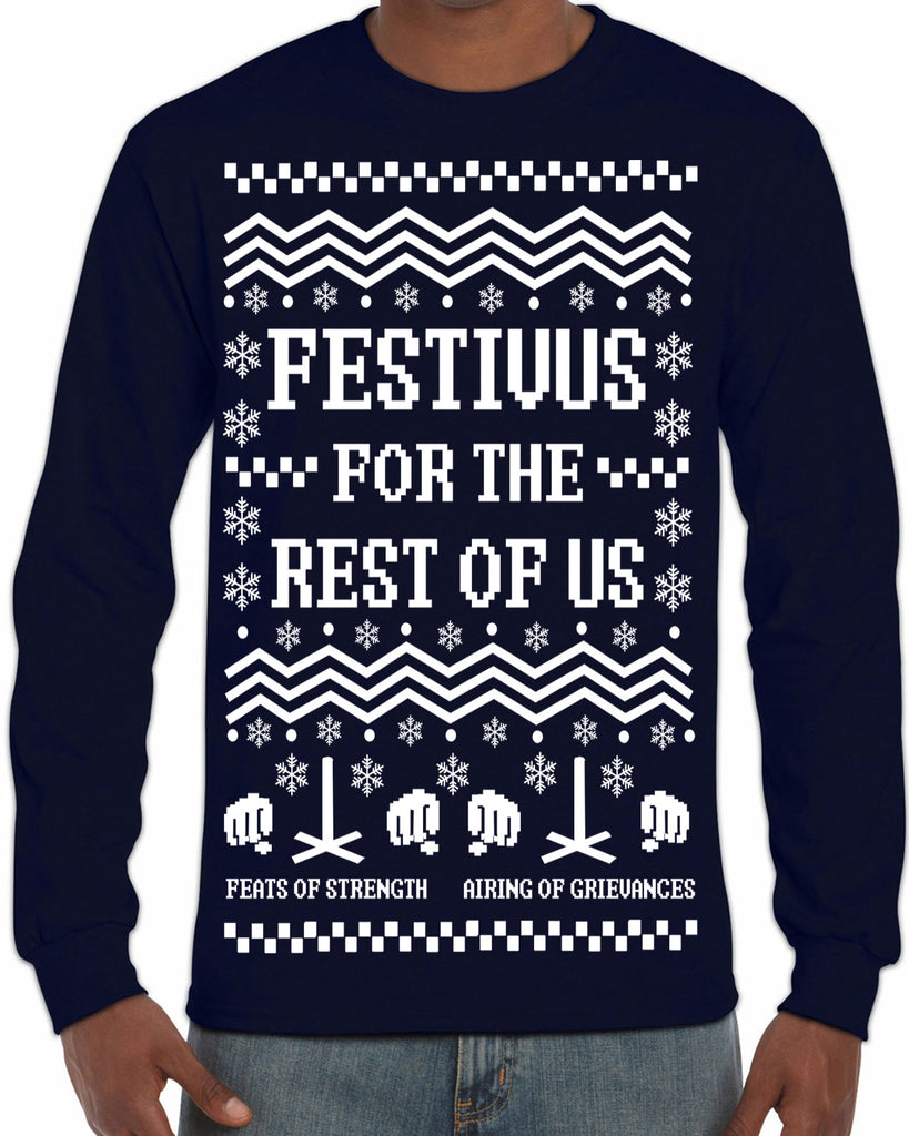 Hot Press Apparel Festivus for the Rest of Us Ugly Christmas Sweater Gift Present Holiday Party