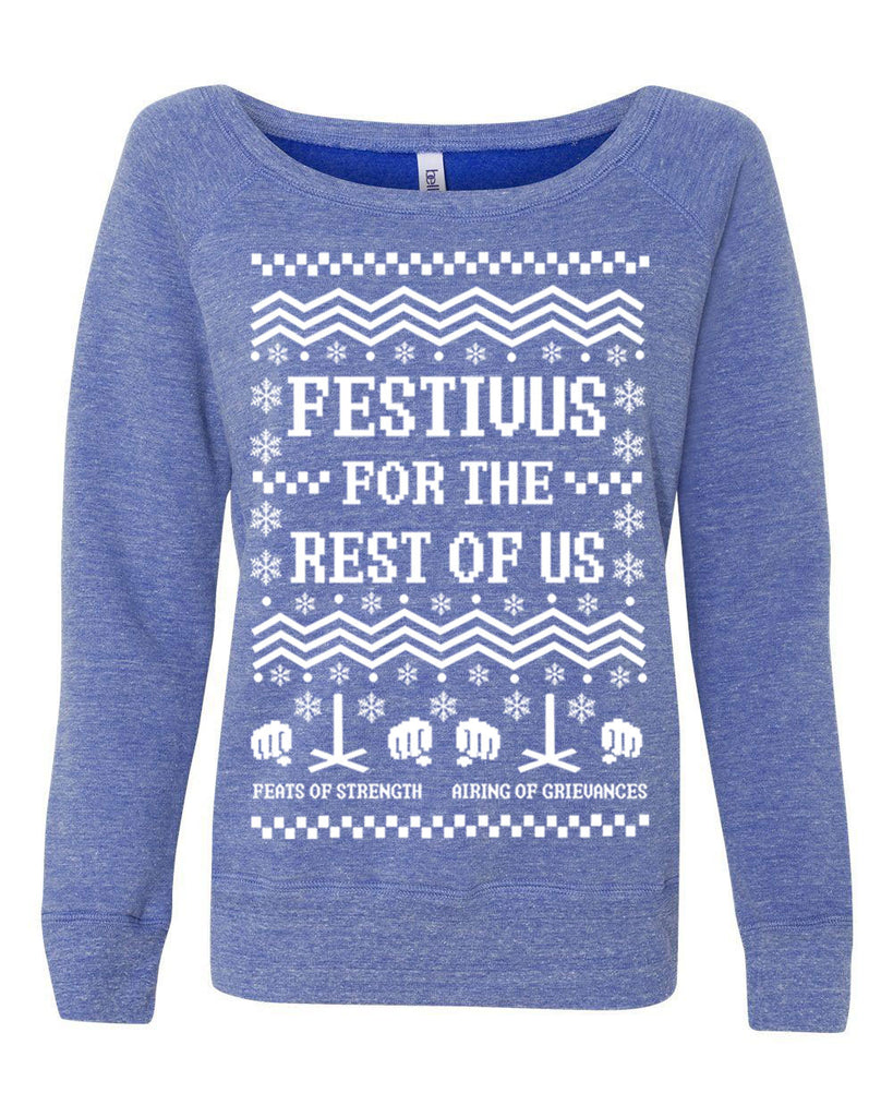 Hot Press Apparel Festivus for the Rest of Us Ugly Christmas Sweater Seinfeld Holiday Party Gift Present Ladies Clothing