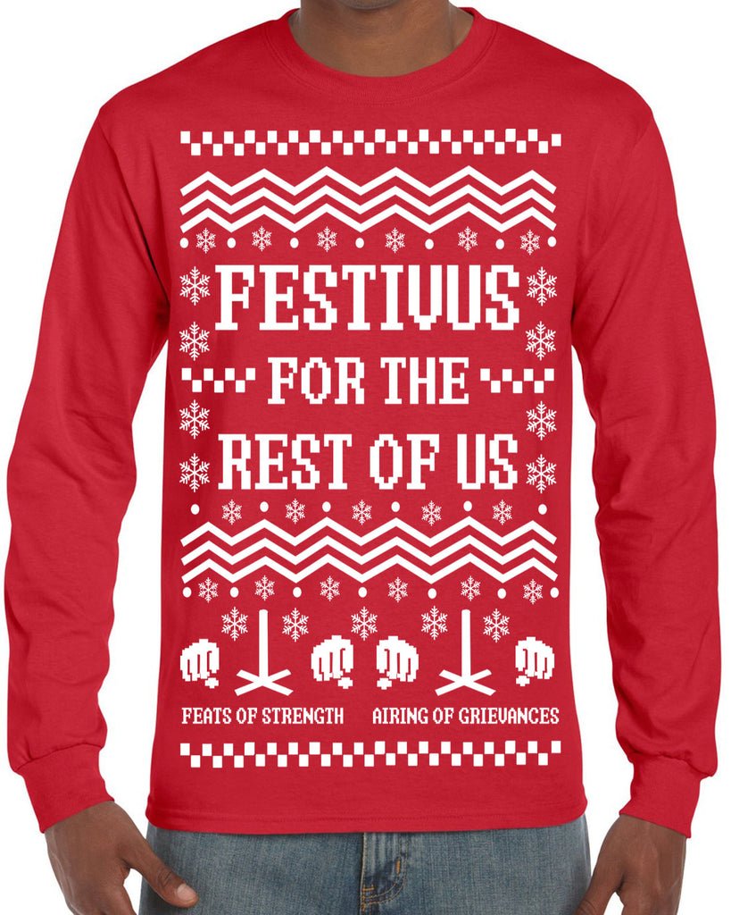 Hot Press Apparel Festivus for the Rest of Us Ugly Christmas Sweater Gift Present Holiday Party