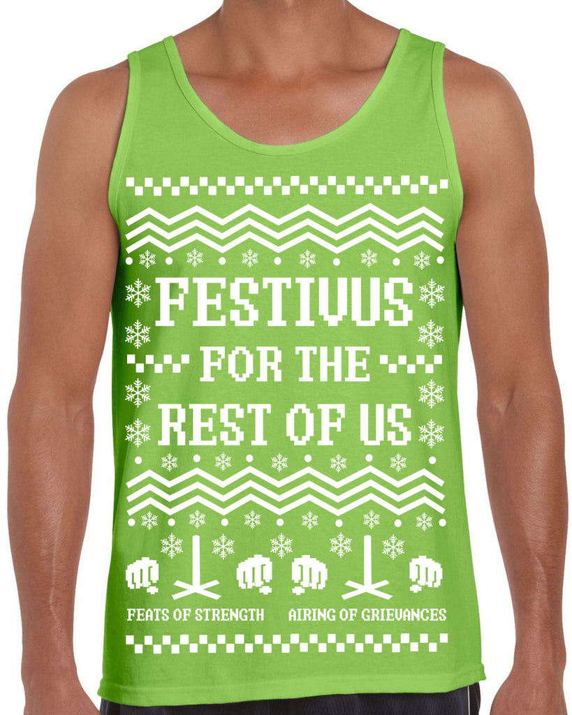 Hot Press Apparel Festivus For the Rest of Us Tank Top Ugly Christmas Sweater Seinfeld TV Show Holiday Party