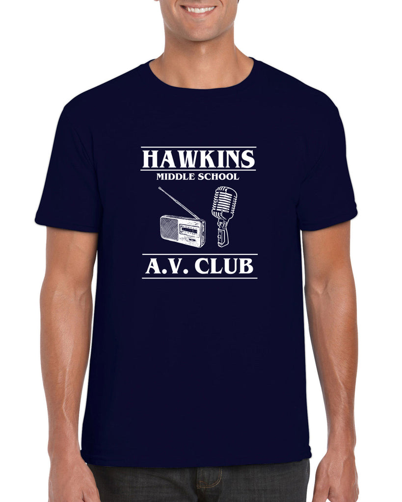Men's Short Sleeve T-Shirt - Hawkins AV Club Monster Stranger Horror Mens T-Shirt Funny Clothing Pop Culture Apparel Funny Shirt Present Gift