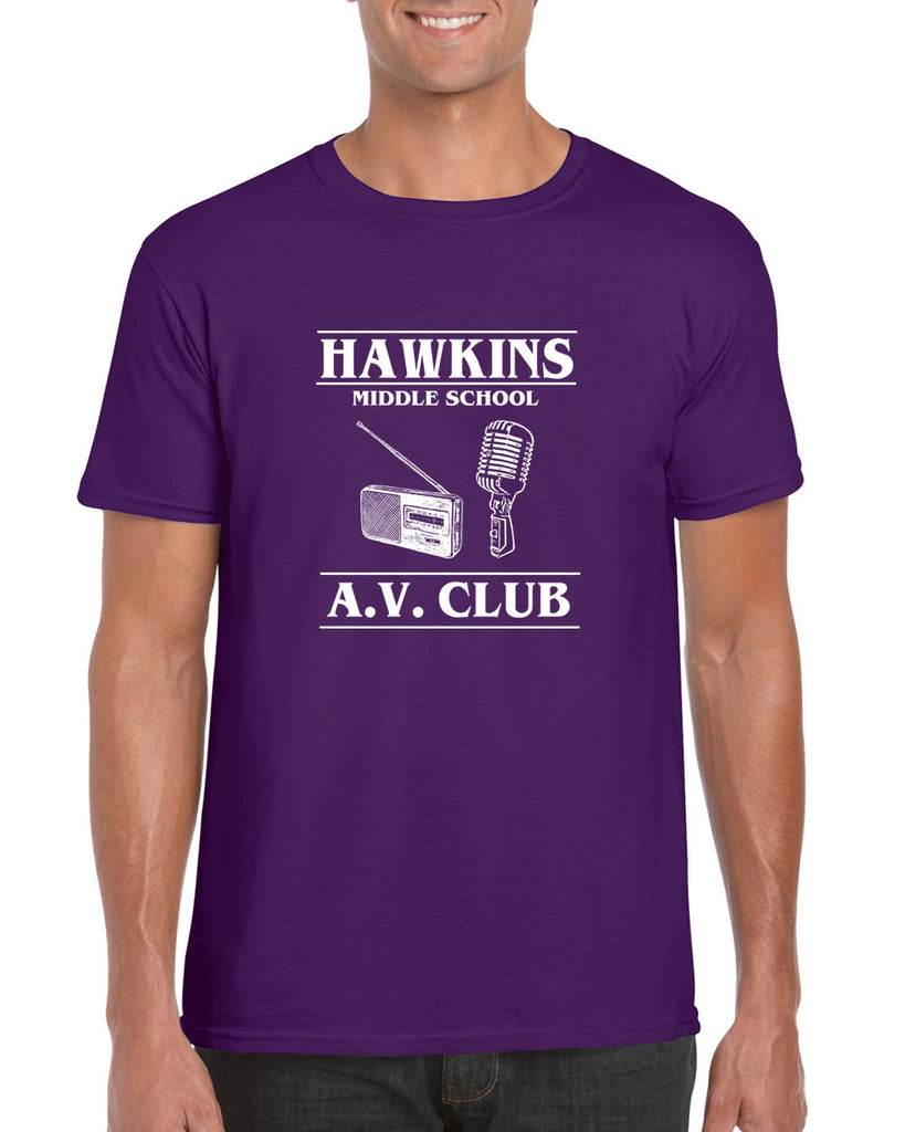 Men's Short Sleeve T-Shirt - Hawkins AV Club Monster Stranger Horror Mens T-Shirt Funny Clothing Pop Culture Apparel Funny Shirt Present Gift