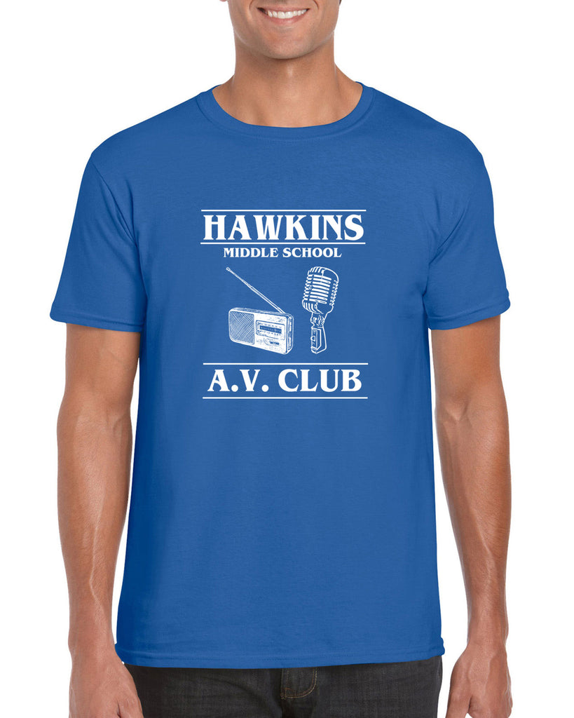 Men's Short Sleeve T-Shirt - Hawkins AV Club Monster Stranger Horror Mens T-Shirt Funny Clothing Pop Culture Apparel Funny Shirt Present Gift