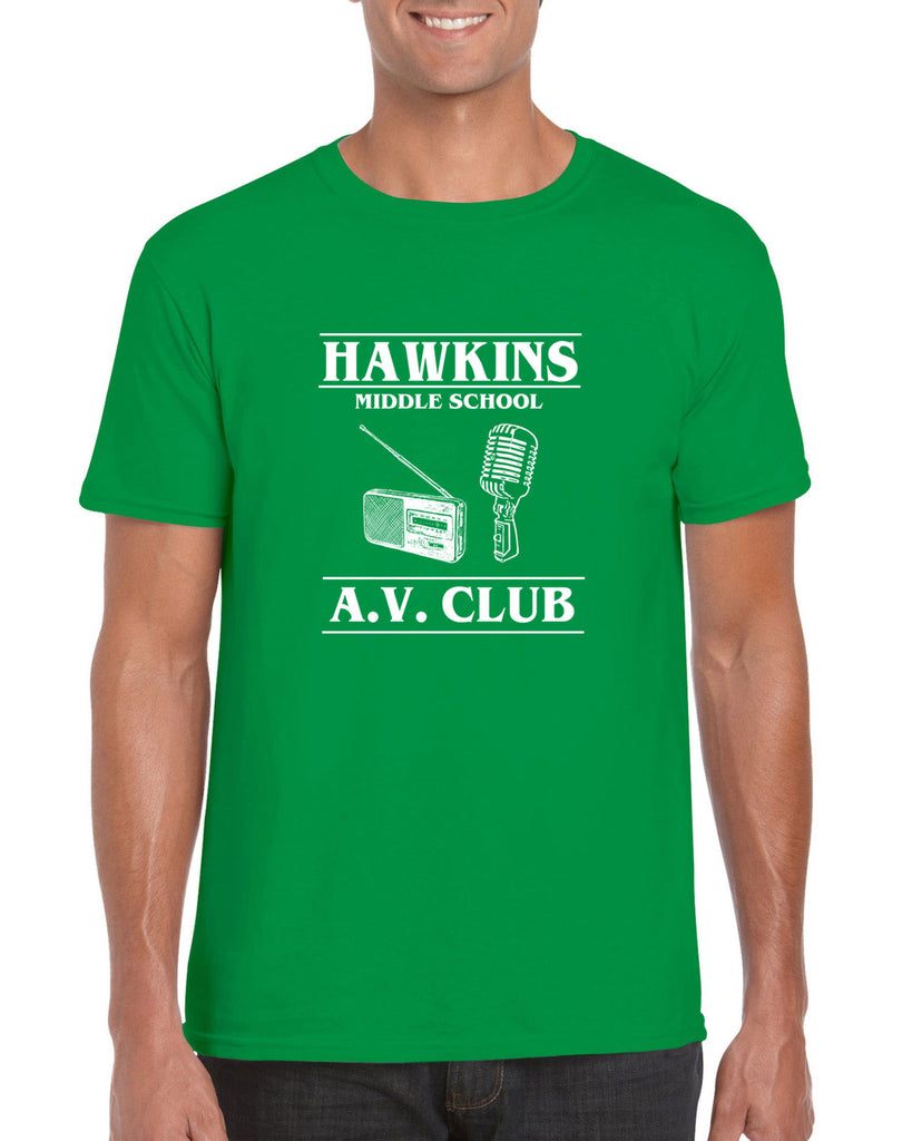 Men's Short Sleeve T-Shirt - Hawkins AV Club Monster Stranger Horror Mens T-Shirt Funny Clothing Pop Culture Apparel Funny Shirt Present Gift