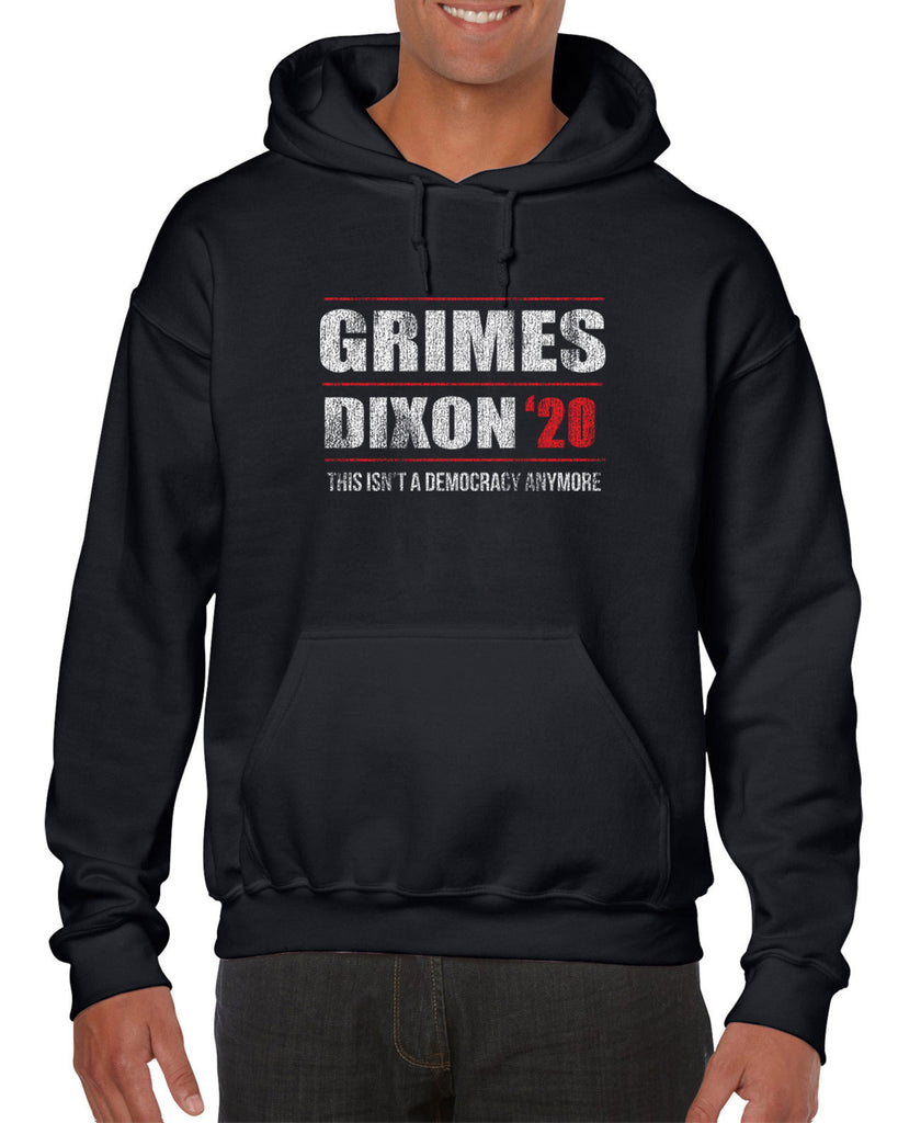Grimes Dixon 2020 Hoodie Hooded Sweatshirt scary horror zombie walking tv show dead walker daryl rick president campaign