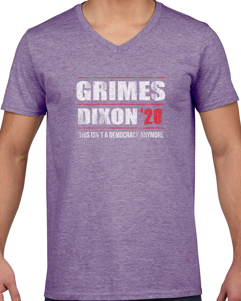 Grimes Dixon 2020 Mens V-neck Shirt scary horror zombie walking tv show dead walker daryl rick president campaign