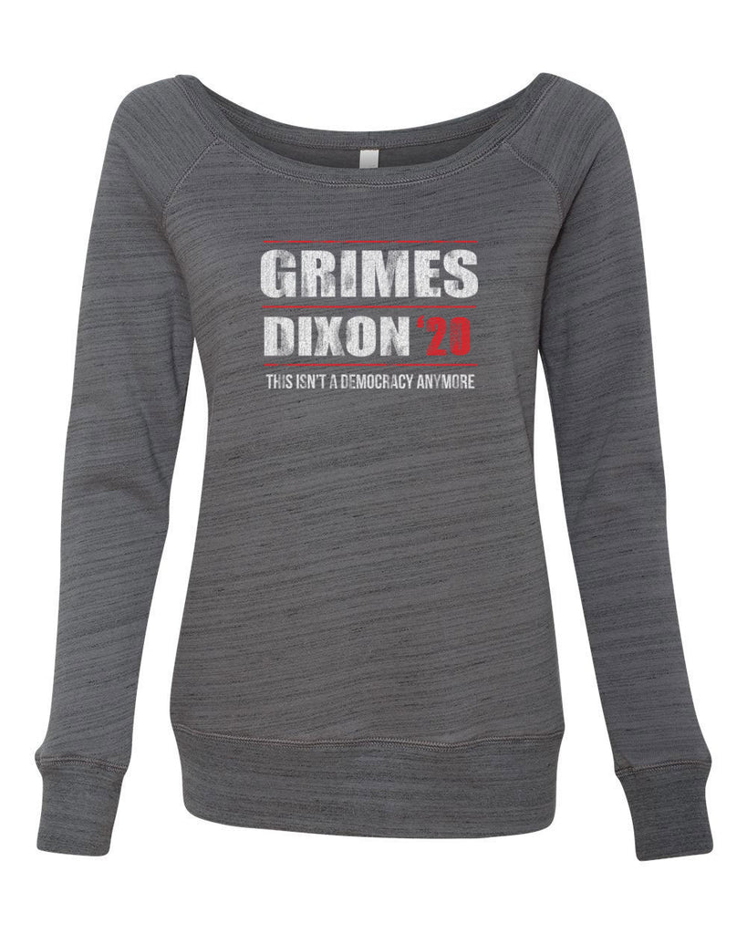 Grimes Dixon 2020 Off the Shoulder Crew Sweatshirt scary horror zombie walking tv show dead walker daryl rick president campaign