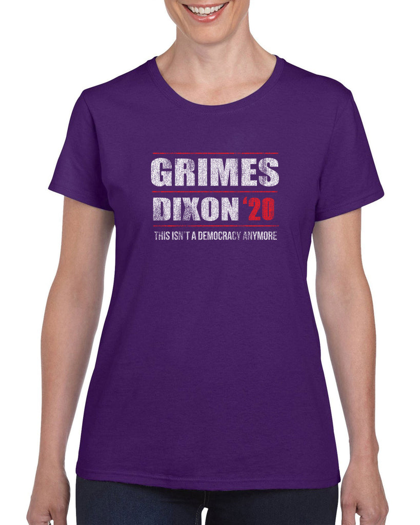 Grimes Dixon 2020 Womens T-Shirt scary horror zombie walking tv show dead walker daryl rick president campaign