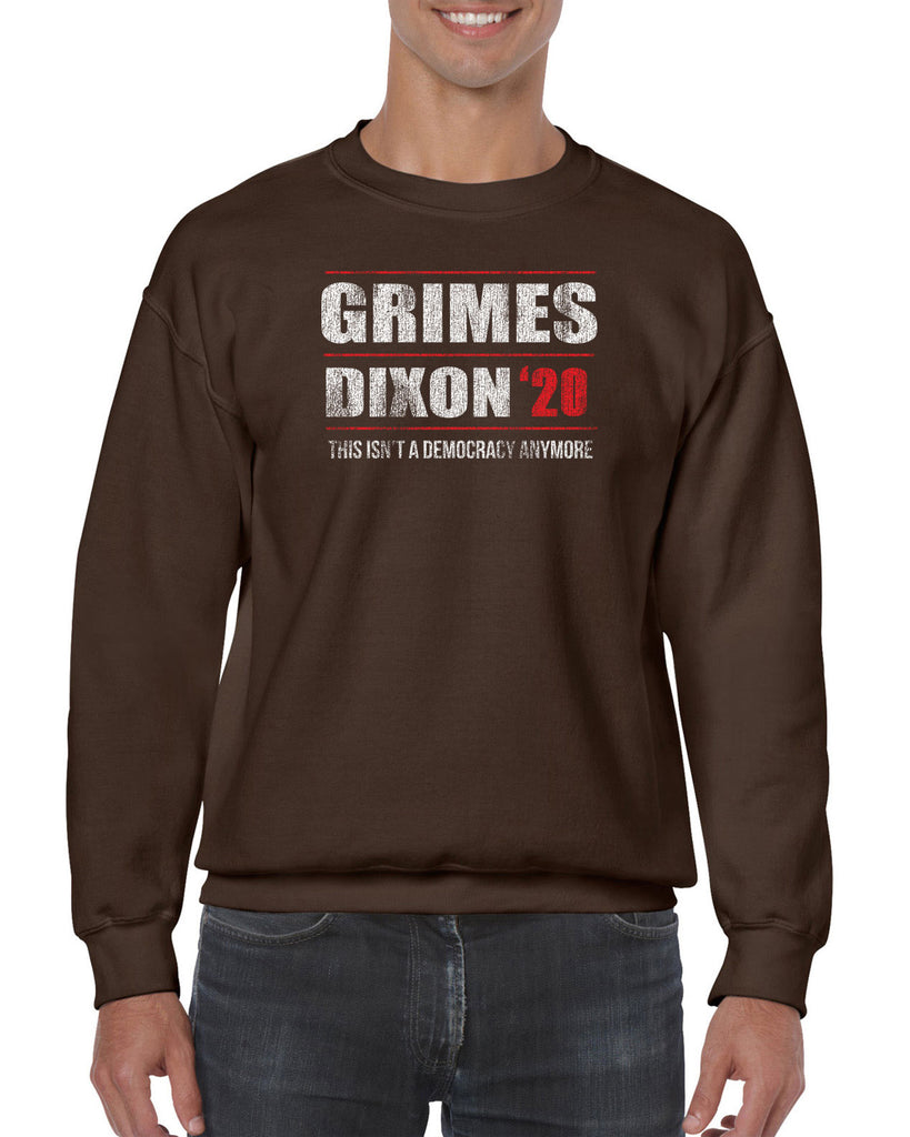 Grimes Dixon 2020 Crew Sweatshirt scary horror zombie walking tv show dead walker daryl rick president campaign