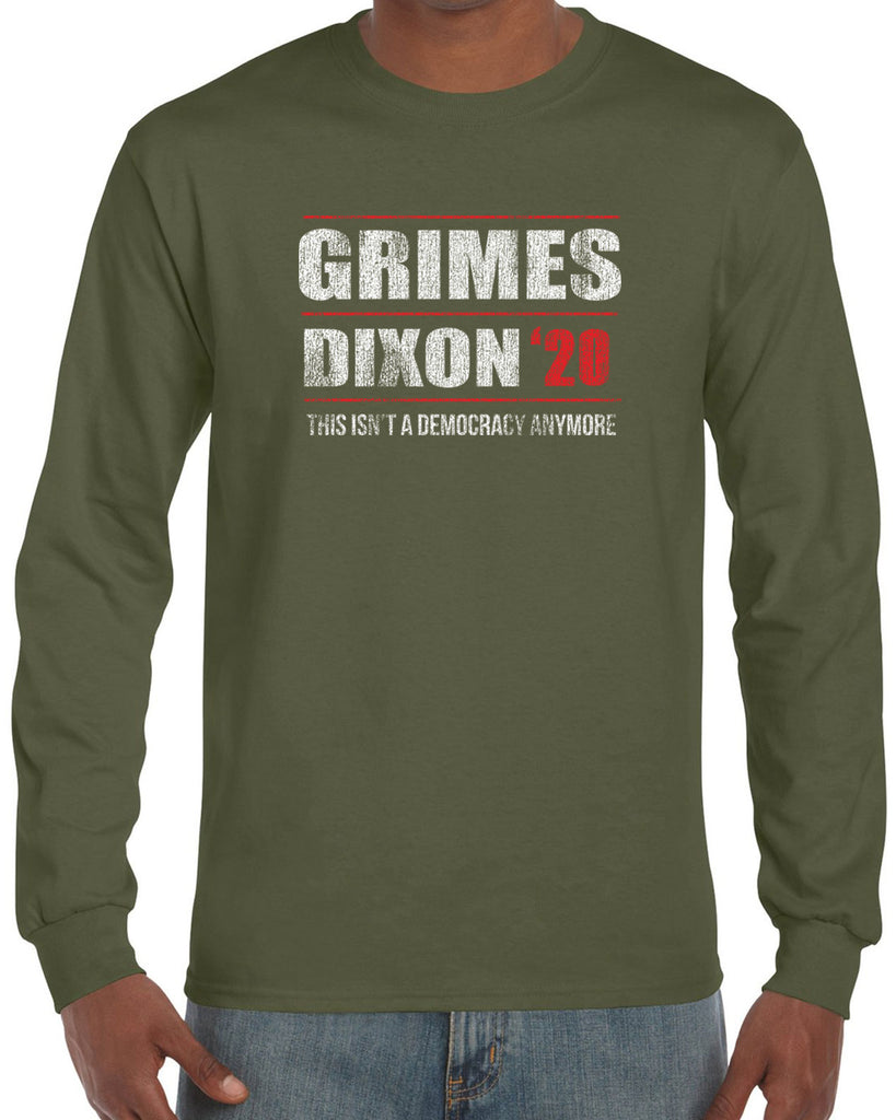 Grimes Dixon 2020 Long Sleeve Shirt scary horror zombie walking tv show dead walker daryl rick president campaign