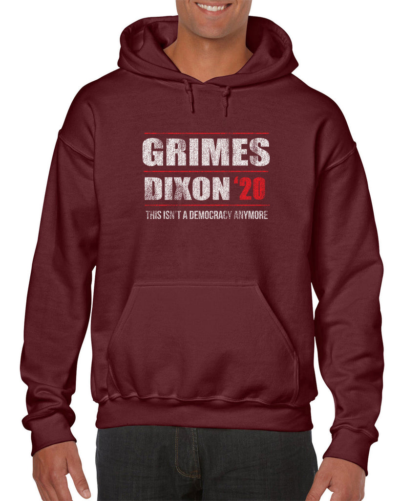 Grimes Dixon 2020 Hoodie Hooded Sweatshirt scary horror zombie walking tv show dead walker daryl rick president campaign