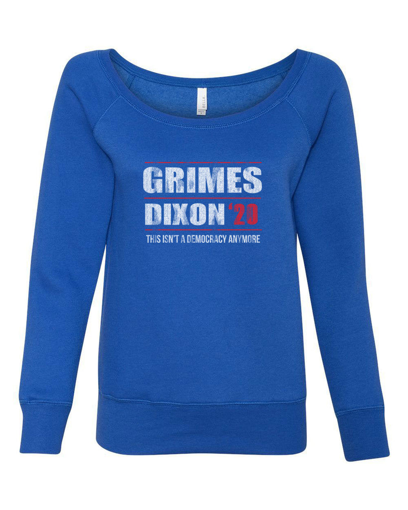 Grimes Dixon 2020 Off the Shoulder Crew Sweatshirt scary horror zombie walking tv show dead walker daryl rick president campaign