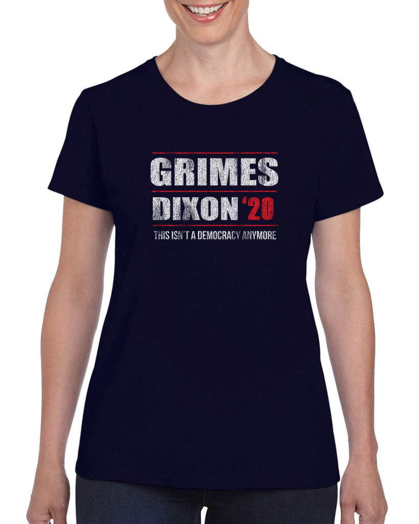 Grimes Dixon 2020 Womens T-Shirt scary horror zombie walking tv show dead walker daryl rick president campaign
