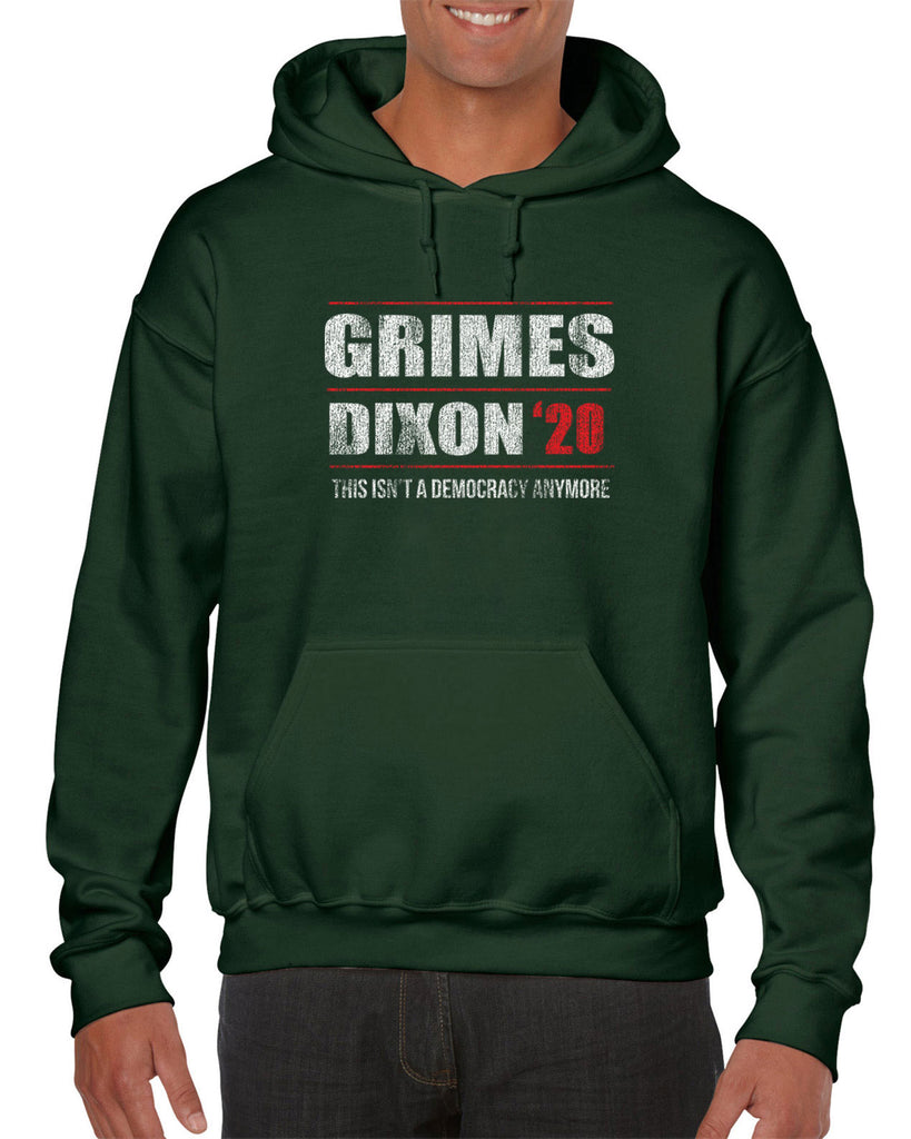 Grimes Dixon 2020 Hoodie Hooded Sweatshirt scary horror zombie walking tv show dead walker daryl rick president campaign