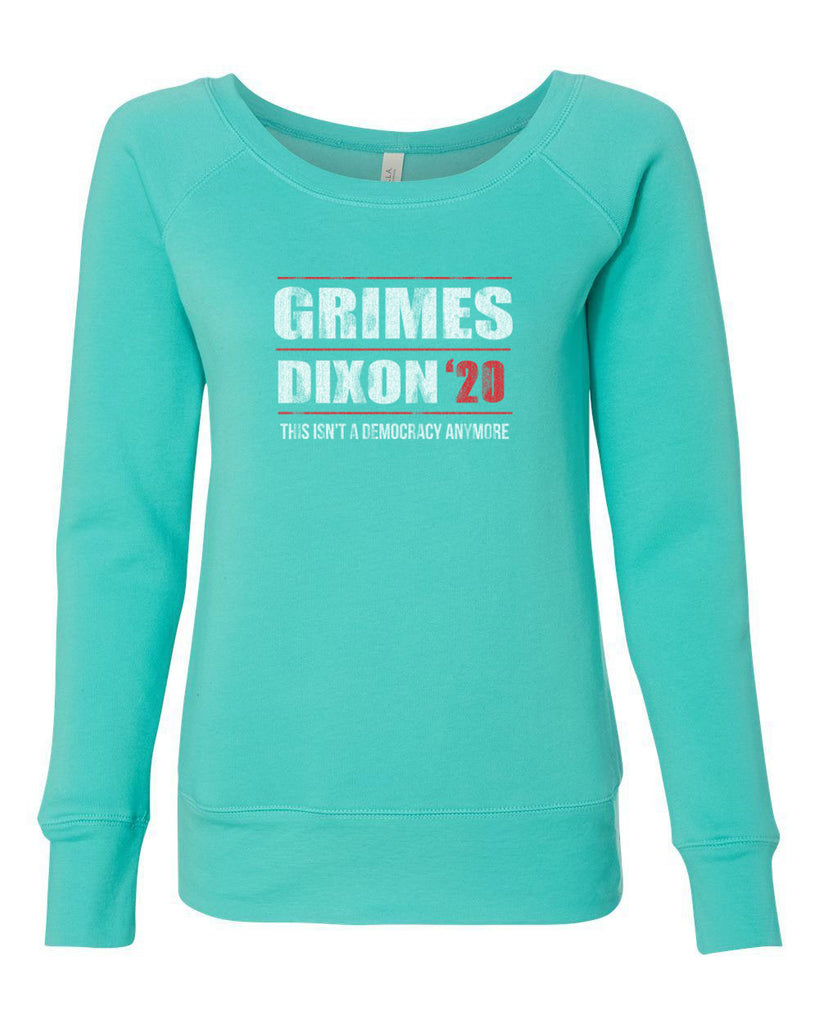 Grimes Dixon 2020 Off the Shoulder Crew Sweatshirt scary horror zombie walking tv show dead walker daryl rick president campaign
