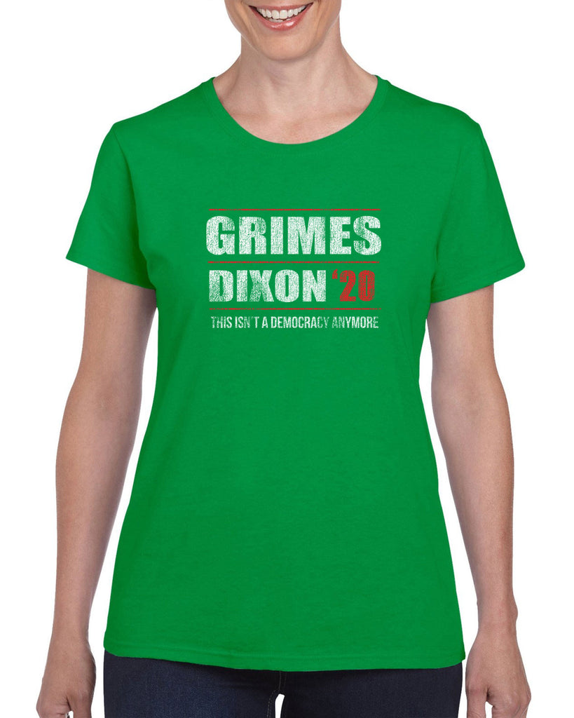 Grimes Dixon 2020 Womens T-Shirt scary horror zombie walking tv show dead walker daryl rick president campaign