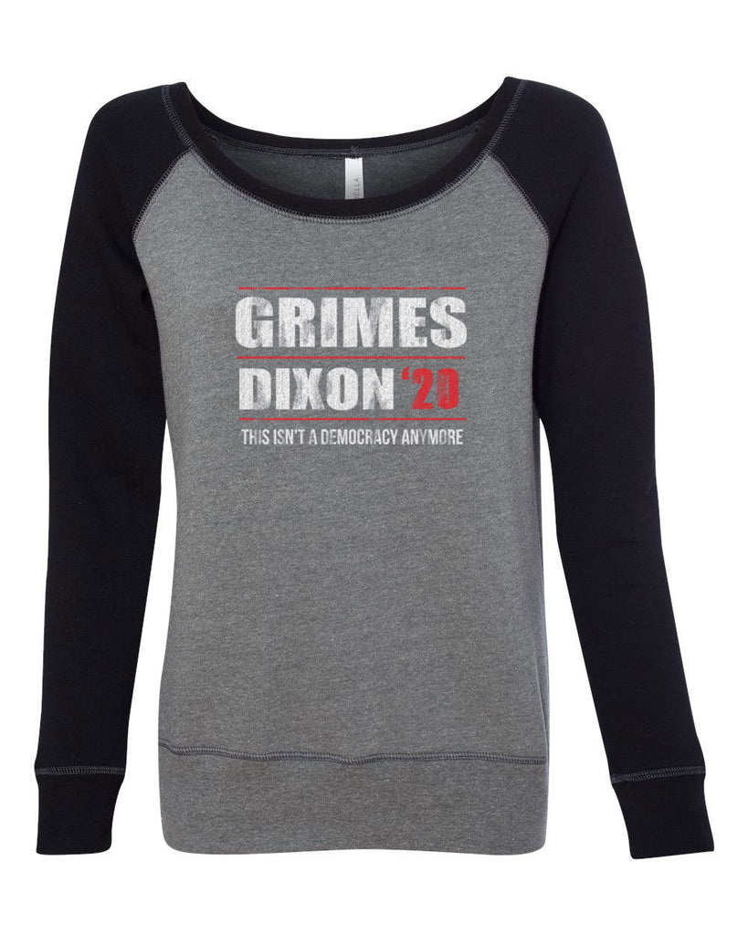 Grimes Dixon 2020 Off the Shoulder Crew Sweatshirt scary horror zombie walking tv show dead walker daryl rick president campaign