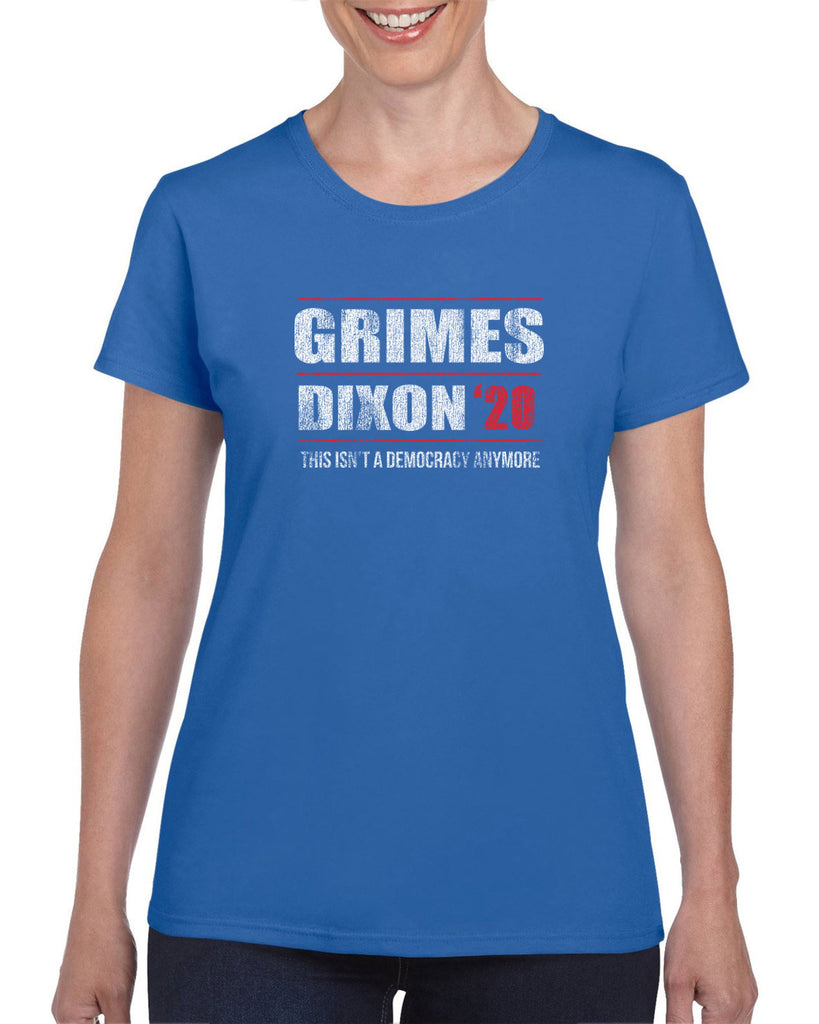 Grimes Dixon 2020 Womens T-Shirt scary horror zombie walking tv show dead walker daryl rick president campaign