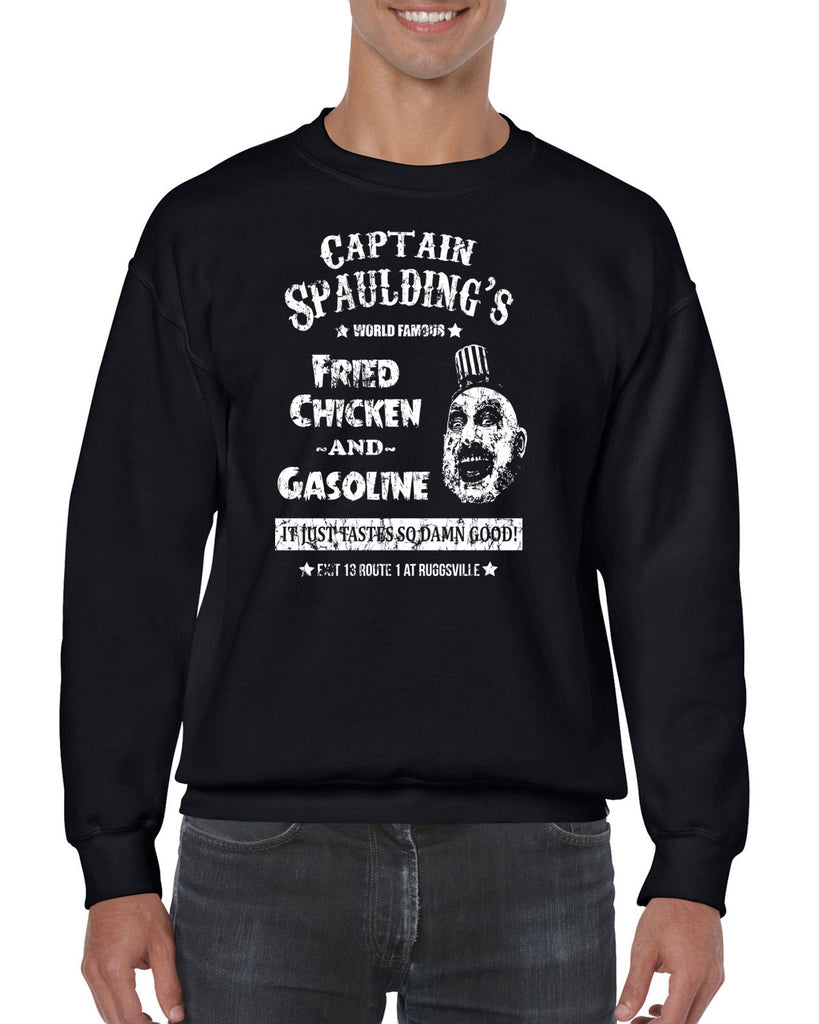 Hot Press Apparel Men's Clothing Sweatshirt Captain Spaulding Creepy Clown Halloween Costume Fried Chicken Movie House of a Thousand Corpses Cult Classic gift present Sale