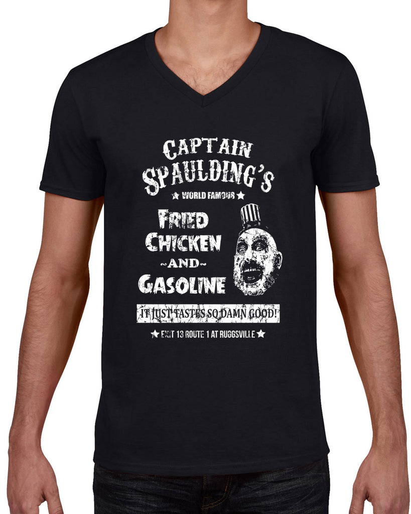 Hot Press Apparel Men's Clothing T Shirt V-Neck novelty clown Captain Spaulding Scary Horror Movie Zombie Gift Present Halloween Costume