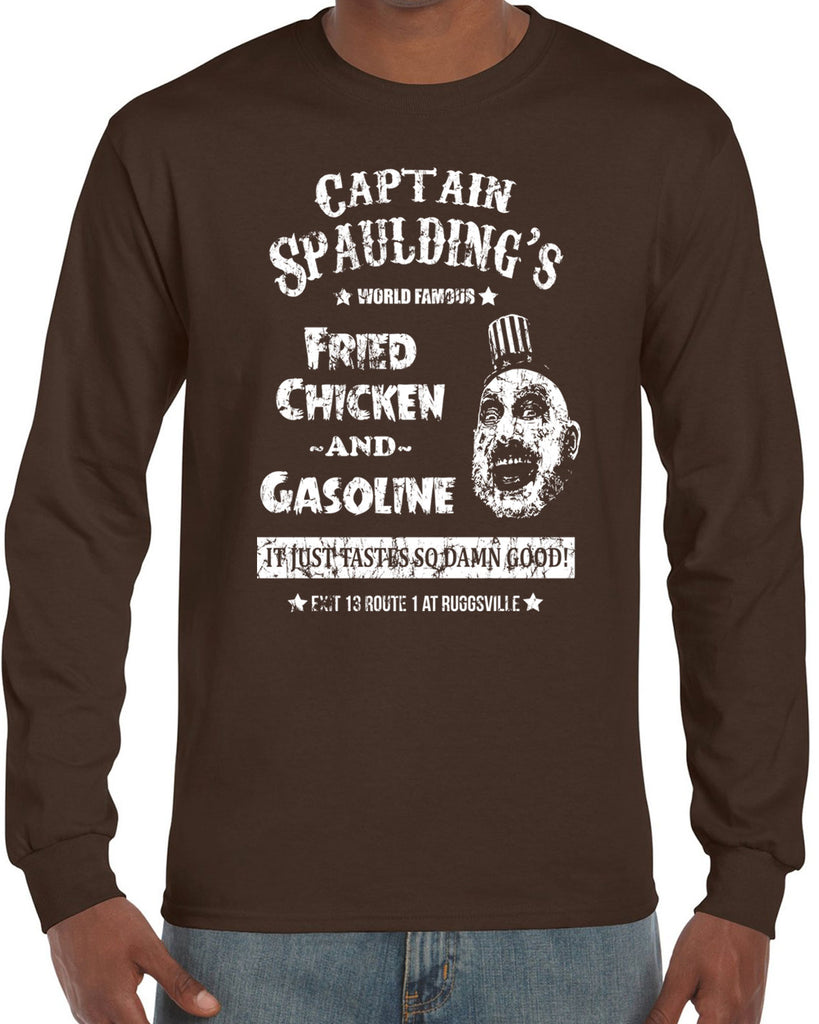 Hot Press Apparel Men's Shirt Long Sleeve Captain Spaulding Movie Fried Chicken Creepy Clown Costume Halloween Gift Present Sale Cult Classic