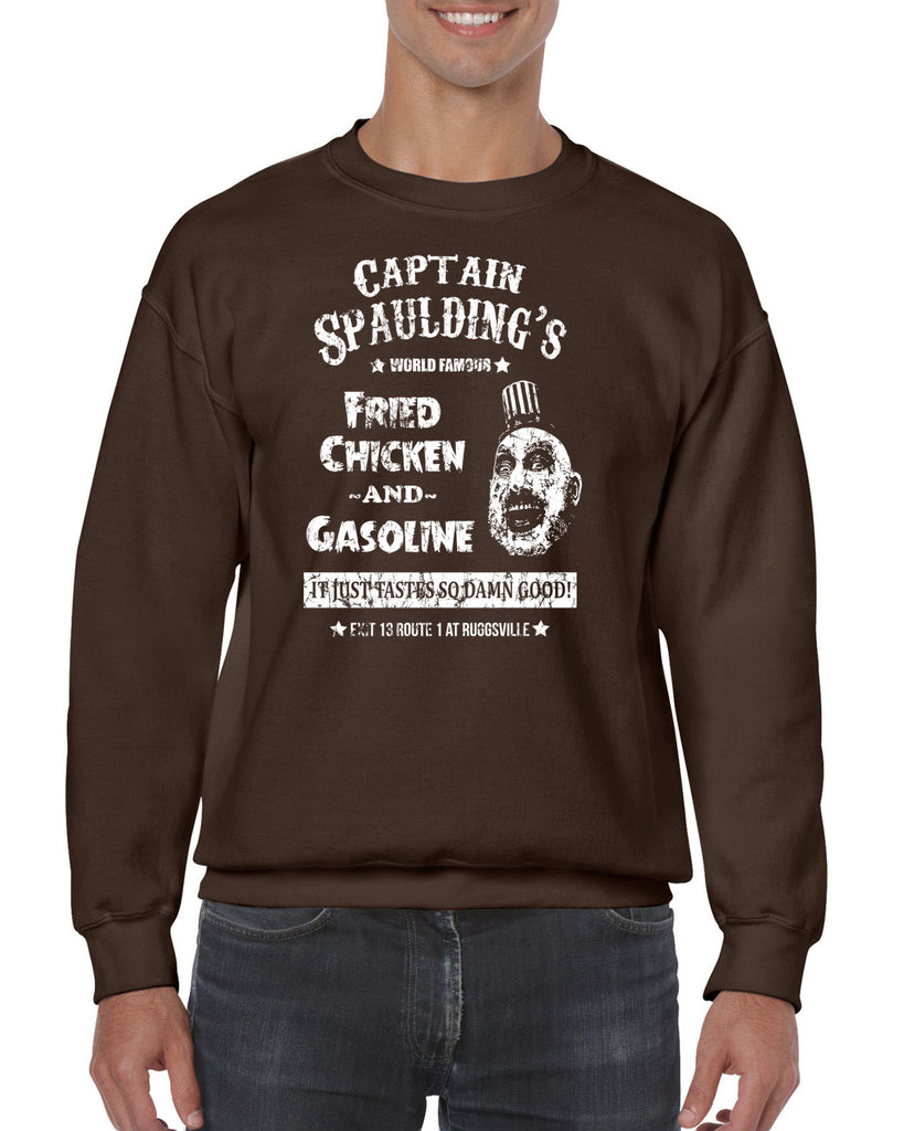 Hot Press Apparel Men's Clothing Sweatshirt Captain Spaulding Creepy Clown Halloween Costume Fried Chicken Movie House of a Thousand Corpses Cult Classic gift present Sale