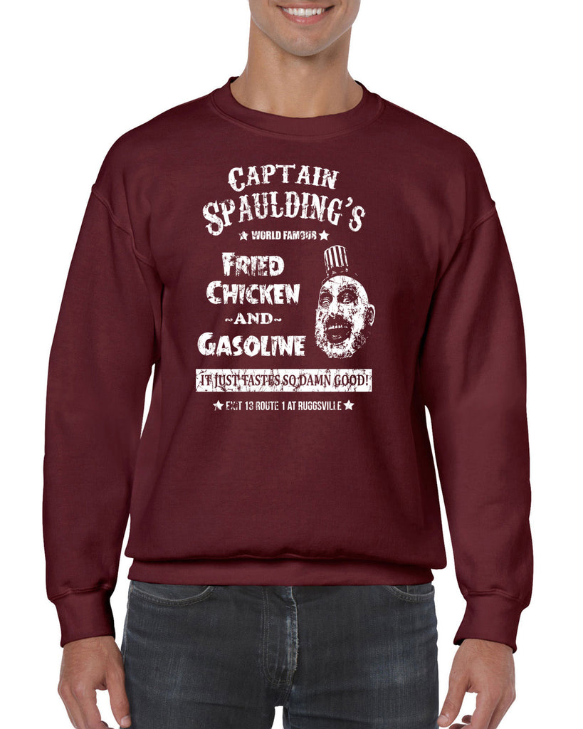 Hot Press Apparel Men's Clothing Sweatshirt Captain Spaulding Creepy Clown Halloween Costume Fried Chicken Movie House of a Thousand Corpses Cult Classic gift present Sale