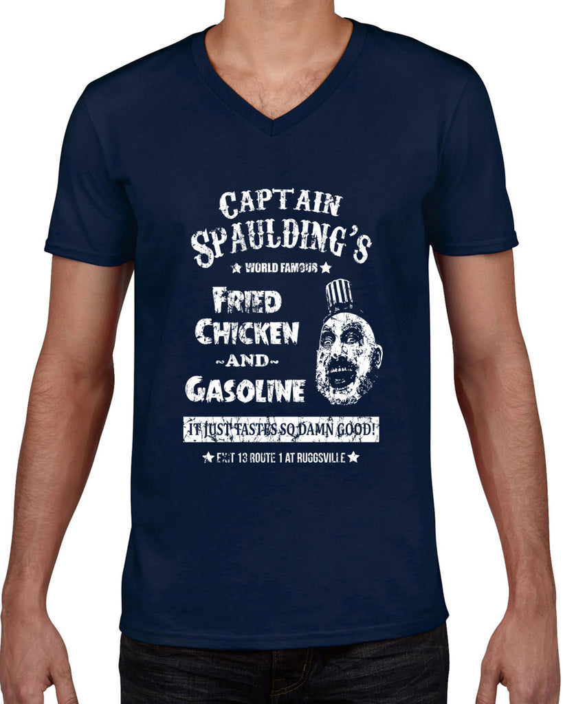 Hot Press Apparel Men's Clothing T Shirt V-Neck novelty clown Captain Spaulding Scary Horror Movie Zombie Gift Present Halloween Costume