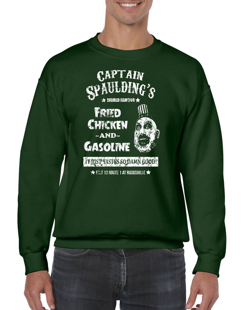 Hot Press Apparel Men's Clothing Sweatshirt Captain Spaulding Creepy Clown Halloween Costume Fried Chicken Movie House of a Thousand Corpses Cult Classic gift present Sale